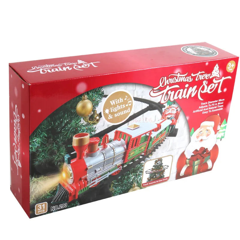 Schwebender Weihnachtszug mit Licht und Sound