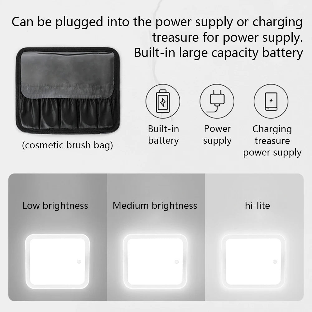 Schminktasche mit integriertem Spiegel und Licht
