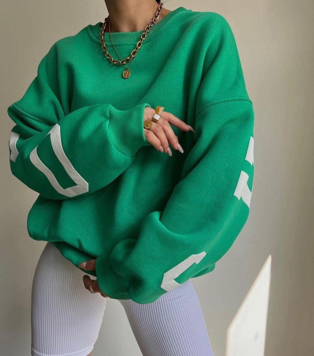 Casual Letters Print Sweatshirt Frauen