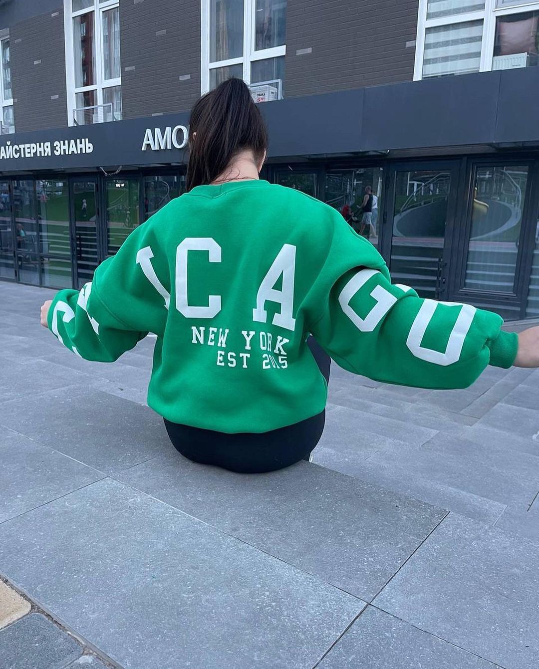 Casual Letters Print Sweatshirt Frauen
