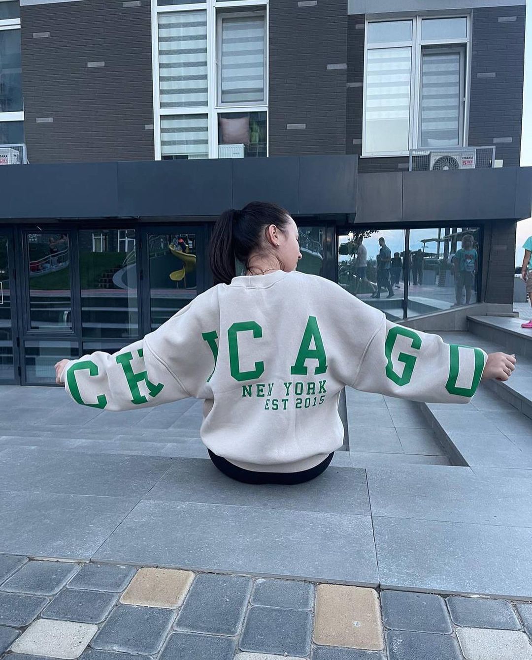 Casual Letters Print Sweatshirt Frauen