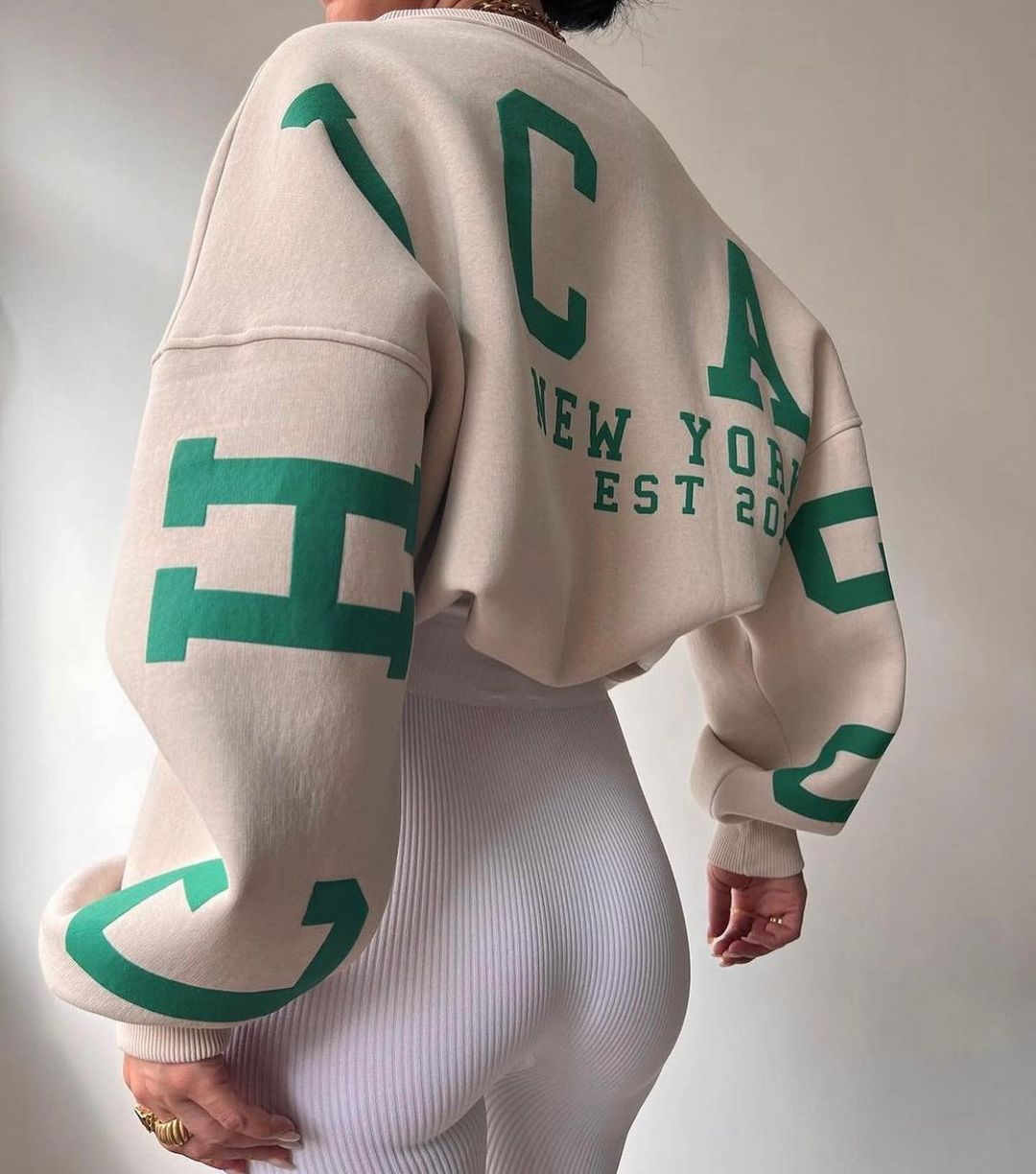 Casual Letters Print Sweatshirt Frauen